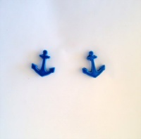 Charmed by Stacy Blue Anchor Earrings (Dime-sized) Charmed by Stacy Blue Anchor Earrings (Dime-sized)
