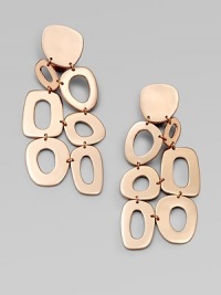 Smooth, organic shapes in sterling silver and 18k gold, finished with the warmth of 18k rose goldplating in a pretty cascade design. 18k gold and sterling silver with 18k rose goldplatingDrop, about 3¼Post backImported Smooth, organic shapes in sterling silver and 18k gold, finished with the warmth of 18k rose goldplating in a pretty cascade design. 18k gold and sterling silver with 18k rose goldplatingDrop, about 3¼Post backImported
