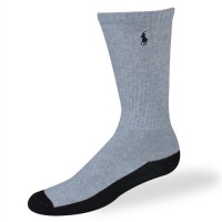 Polo Ralph Lauren Men's Socks Rib Top Crew Grey 3 Pairs Polo Ralph Lauren Men's Socks Rib Top Crew Grey 3 Pairs