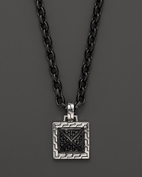 John Hardy Men's Sterling Silver Lava Pendant Necklace with Black Sapphire, 22 John Hardy Men's Sterling Silver Lava Pendant Necklace with Black Sapphire, 22