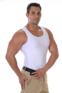 Mens Slimming Undershirt Body Shaper , Mens Shapewear By Your Contour. (X-Large, White) Mens Slimming Undershirt Body Shaper , Mens Shapewear By Your Contour. (X-Large, White)