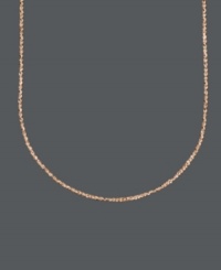 Add a pretty layer the color of caramel. 14k rose gold is a huge trend this season, and this perfectina-style chain is perfect to wear alone or decorate with charms. Approximate length: 20 inches. Add a pretty layer the color of caramel. 14k rose gold is a huge trend this season, and this perfectina-style chain is perfect to wear alone or decorate with charms. Approximate length: 20 inches.
