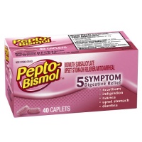 Pepto-Bismol Caplets 5 Symptom Relief, Including Upset Stomach & Diarrhea 40 Count (Pack of 3) Pepto-Bismol Caplets 5 Symptom Relief, Including Upset Stomach & Diarrhea 40 Count (Pack of 3)