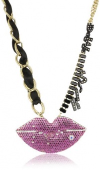 Betsey Johnson Film Noir Crystal Lips Pendant Necklace 'Kiss Me' Necklace Betsey Johnson Film Noir Crystal Lips Pendant Necklace 'Kiss Me' Necklace