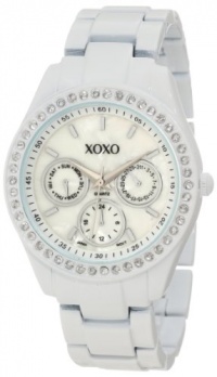 XOXO Women's XO114 Rhinestone Accent White Enamel Bracelet Watch XOXO Women's XO114 Rhinestone Accent White Enamel Bracelet Watch