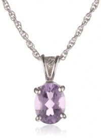 Sterling Silver 8x6mm Oval Amethyst Pendant Necklace Sterling Silver 8x6mm Oval Amethyst Pendant Necklace