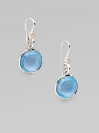 Dazzling diamonds embellish an exquisite blue topaz cabochon stone set in sleek sterling silver. Blue topazDiamonds, .09 tcwSterling silverLength, about 1¼Hook backImported Dazzling diamonds embellish an exquisite blue topaz cabochon stone set in sleek sterling silver. Blue topazDiamonds, .09 tcwSterling silverLength, about 1¼Hook backImported