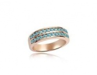 Sexy Aqua Blue Ring from Swarovski Crystal Jewelry. Made with 100% Genuine Swarovski Elements, 18k Light Rose Gold Electroplate + Gift Box. Sexy Aqua Blue Ring from Swarovski Crystal Jewelry. Made with 100% Genuine Swarovski Elements, 18k Light Rose Gold Electroplate + Gift Box.