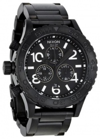 Nixon 42-20 Chrono Black Dial Steel Mens Watch A037001 Nixon 42-20 Chrono Black Dial Steel Mens Watch A037001