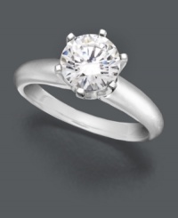 A diamond that says it all. Capture a magical moment with this gorgeous round-cut solitaire diamond (1-1/2 ct. t.w.) crafted in a six prong 18k white gold setting. IGI Certified diamond. A diamond that says it all. Capture a magical moment with this gorgeous round-cut solitaire diamond (1-1/2 ct. t.w.) crafted in a six prong 18k white gold setting. IGI Certified diamond.
