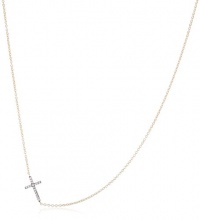 Mizuki 14k Necklace Side Cross Diamond .14Ct 16 Mizuki 14k Necklace Side Cross Diamond .14Ct 16