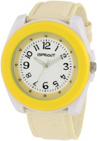 Sprout Women's ST/2027YLYL Yellow Organic Cotton Strap Bamboo Dial Eco-Friendly Watch Sprout Women's ST/2027YLYL Yellow Organic Cotton Strap Bamboo Dial Eco-Friendly Watch