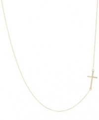 Mizuki 14k Cable Chain Necklace with Side Cross Charm, 18'' Mizuki 14k Cable Chain Necklace with Side Cross Charm, 18''