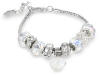 Charmed Feelings Murano Style Glass Beads and Charm Bracelet, 7.5+1 Extender Charmed Feelings Murano Style Glass Beads and Charm Bracelet, 7.5+1 Extender