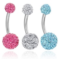 Lot of 3 Pieces Belly Ring Swarovski Crystal Belly Button Rings 14G (1.6~mm) 3/8(10~mm) Clear ,Light Blue ,Pink Lot of 3 Pieces Belly Ring Swarovski Crystal Belly Button Rings 14G (1.6~mm) 3/8(10~mm) Clear ,Light Blue ,Pink