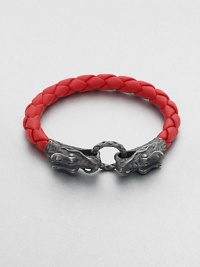 EXCLUSIVELY AT SAKS. A braided strand of luxuriously, smooth leather is offset by a sculpted sterling silver clasp.LeatherSterling silverAbout 3 diam.Imported EXCLUSIVELY AT SAKS. A braided strand of luxuriously, smooth leather is offset by a sculpted sterling silver clasp.LeatherSterling silverAbout 3 diam.Imported