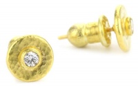 GURHAN Droplet White Diamond Set In Wide Frame Post Earrings GURHAN Droplet White Diamond Set In Wide Frame Post Earrings