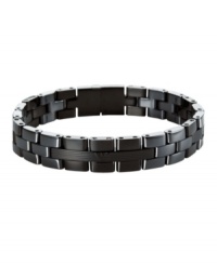 Make a simple statement in versatile style. This men's bracelet by Emporio Armani will complement any look and features a black ceramic link. Approximate length: 8-1/2 inches. Make a simple statement in versatile style. This men's bracelet by Emporio Armani will complement any look and features a black ceramic link. Approximate length: 8-1/2 inches.