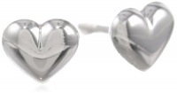 Duragold 14k White Gold Puff Heart Baby Thread Earrings Duragold 14k White Gold Puff Heart Baby Thread Earrings