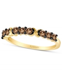 Sumptuous sparkle, all in a row. Le Vian's stunning, round-cut chocolate diamond ring (1/2 ct. t.w.) is set in polished 14k gold. Size 7. Sumptuous sparkle, all in a row. Le Vian's stunning, round-cut chocolate diamond ring (1/2 ct. t.w.) is set in polished 14k gold. Size 7.