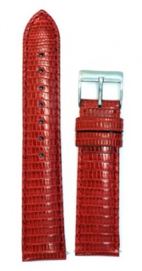 Ladies' Genuine Lizard Watchband Red 18mm Watch Band Ladies' Genuine Lizard Watchband Red 18mm Watch Band