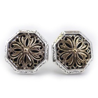 Scott Kay Mens Sterling Silver And Brass Engraved Cufflinks Scott Kay Mens Sterling Silver And Brass Engraved Cufflinks