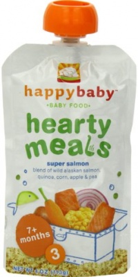 Happy Baby Organic Baby Food 3 Homestyle Meals, Super Salmon, 4-Ounce Pouches (Pack of 16) Happy Baby Organic Baby Food 3 Homestyle Meals, Super Salmon, 4-Ounce Pouches (Pack of 16)