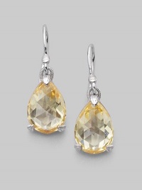 From the La Petite Collection. A brilliantly faceted canary crystal teardrop in a three-prong sterling silver setting. Canary crystal Sterling silver Length, about 1¼ Width, about ½ French earwires Imported From the La Petite Collection. A brilliantly faceted canary crystal teardrop in a three-prong sterling silver setting. Canary crystal Sterling silver Length, about 1¼ Width, about ½ French earwires Imported