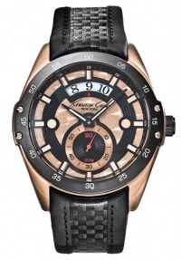 Kenneth Cole Retrograde Date Black Leather Mens Watch KC1487 Kenneth Cole Retrograde Date Black Leather Mens Watch KC1487