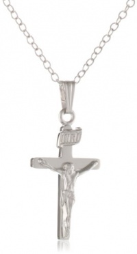 Sterling Silver Children's Polished Crucifix Cross Pendant Necklace , 15 Sterling Silver Children's Polished Crucifix Cross Pendant Necklace , 15