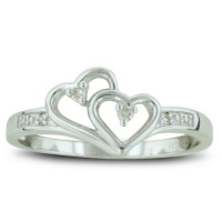 Double Heart Diamond Promise Ring ( Availabe Sizes 4-9) Double Heart Diamond Promise Ring ( Availabe Sizes 4-9)