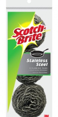 3M Scotch-Brite Stainless Steel Scouring Pad, 3-Pad 3M Scotch-Brite Stainless Steel Scouring Pad, 3-Pad