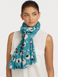 A printed style in luxurious cashmere with a lightweight, gauzy design. CashmereAbout 35 X 75Dry cleanImported A printed style in luxurious cashmere with a lightweight, gauzy design. CashmereAbout 35 X 75Dry cleanImported
