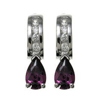 Studio 925 Amethyst CZ Teardrop Sterling Silver Earrings