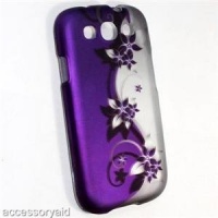 Cell Phone Case Cover Skin for Samsung I9300 Galaxy S3 AT&T,T-Mobile,Sprint,Verizon - Purple / Silver Vines