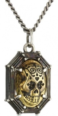 King Baby Men's Alloy Day Of The Dead Skull In Rivet Frame Pendant Necklace King Baby Men's Alloy Day Of The Dead Skull In Rivet Frame Pendant Necklace