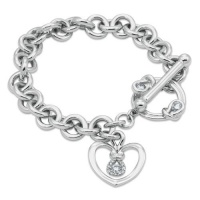 Love Knot, Sterling Silver and Diamond Charm Bracelet, 1/2 ctw. Love Knot, Sterling Silver and Diamond Charm Bracelet, 1/2 ctw.