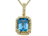 Genuine Blue Topaz Pendant by Effy Collection® in 14 kt Yellow Gold Genuine Blue Topaz Pendant by Effy Collection® in 14 kt Yellow Gold