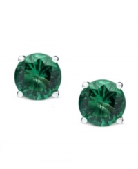 Celebrate your favorite month of the year with these May birthstone earrings by CRISLU. Stud earrings feature round-cut, emerald-colored cubic zirconias (3 ct. t.w.) set in sterling silver with a platinum finish. Approximate diameter: 1/4 inch. Celebrate your favorite month of the year with these May birthstone earrings by CRISLU. Stud earrings feature round-cut, emerald-colored cubic zirconias (3 ct. t.w.) set in sterling silver with a platinum finish. Approximate diameter: 1/4 inch.