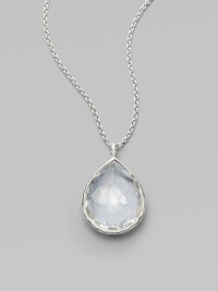 A single faceted teardrop sparkles on a thin sterling silver chain.Clear quartz Sterling silver Length, about 18 Pendant width, about ¾ Pendant length, about 1 Lobster clasp closure Imported A single faceted teardrop sparkles on a thin sterling silver chain.Clear quartz Sterling silver Length, about 18 Pendant width, about ¾ Pendant length, about 1 Lobster clasp closure Imported