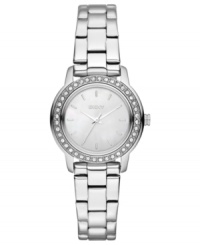 Simple sophistication shines on this DKNY steel watch. Simple sophistication shines on this DKNY steel watch.