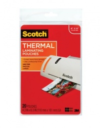 Scotch(TM) Thermal Laminating Pouches, 4.37 Inches x 6.06 Inches, 20 Pouches (TP5900-20) Scotch(TM) Thermal Laminating Pouches, 4.37 Inches x 6.06 Inches, 20 Pouches (TP5900-20)