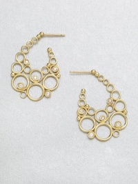 This bubbly design features dazzling diamond accents set in 18k gold. 18k goldDiamonds, .09 tcwLength, about 1.4Post backMade in Italy This bubbly design features dazzling diamond accents set in 18k gold. 18k goldDiamonds, .09 tcwLength, about 1.4Post backMade in Italy