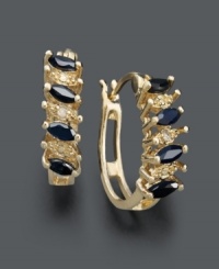 Pair your look with hoops that shine. These versatile and vibrant earrings by Victoria Townsend highlight marquise-cut sapphires (1 ct. t.w.) and sparkling diamond accents. Crafted in 18k gold over sterling silver. Approximate diameter: 13/20 inch. Pair your look with hoops that shine. These versatile and vibrant earrings by Victoria Townsend highlight marquise-cut sapphires (1 ct. t.w.) and sparkling diamond accents. Crafted in 18k gold over sterling silver. Approximate diameter: 13/20 inch.