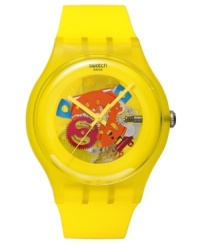 Slap some sunny style to your wrist with this colorful Yellow Lacquered collection Swatch watch. Slap some sunny style to your wrist with this colorful Yellow Lacquered collection Swatch watch.