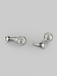 Sporty yet elegant, in sterling silver with a golf tee t-back design. Golf ball diameter, about ½ T-back length, about ¾ Made in USA Sporty yet elegant, in sterling silver with a golf tee t-back design. Golf ball diameter, about ½ T-back length, about ¾ Made in USA