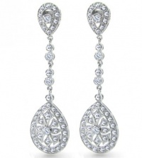 Bling Jewelry Bridal Art Deco CZ Teardrop Chandelier Earrings Large Bling Jewelry Bridal Art Deco CZ Teardrop Chandelier Earrings Large