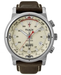 With a rugged design and practical functionality, the Intelligent Quartz Compass timepiece from Timex is the perfect choice when you need help finding the way. With a rugged design and practical functionality, the Intelligent Quartz Compass timepiece from Timex is the perfect choice when you need help finding the way.