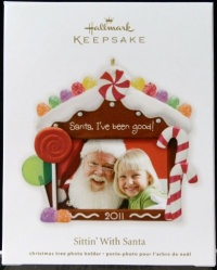 2011 Hallmark Sittin With Santa photo holder Ornament 2011 Hallmark Sittin With Santa photo holder Ornament