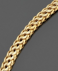 Slip into soothing style with this beautiful braided bracelet crafted in 14k gold. Approximate length: 7-1/2 inches. Slip into soothing style with this beautiful braided bracelet crafted in 14k gold. Approximate length: 7-1/2 inches.